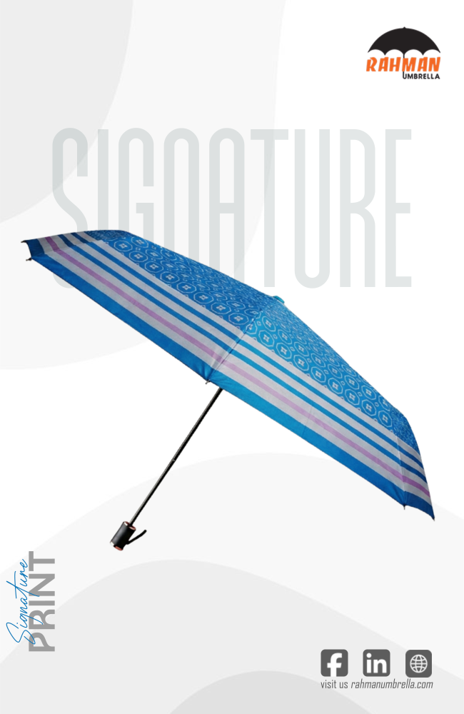 Rahman Umbrella Classic Blue Geometric Pattern Umbrella