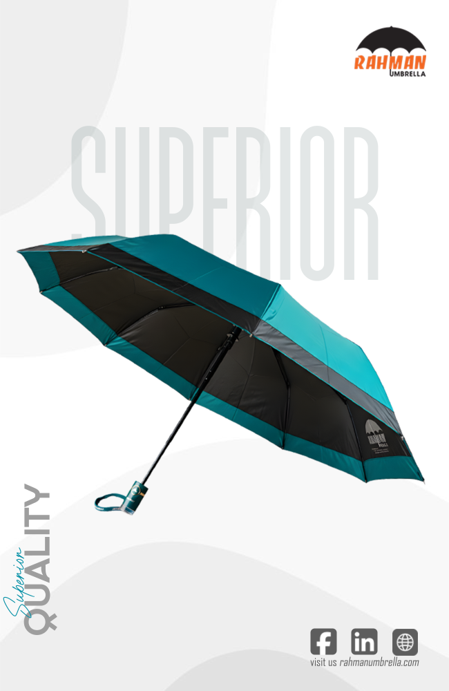 Rahman Classic Automatic Umbrella – Black, Windproof - 13