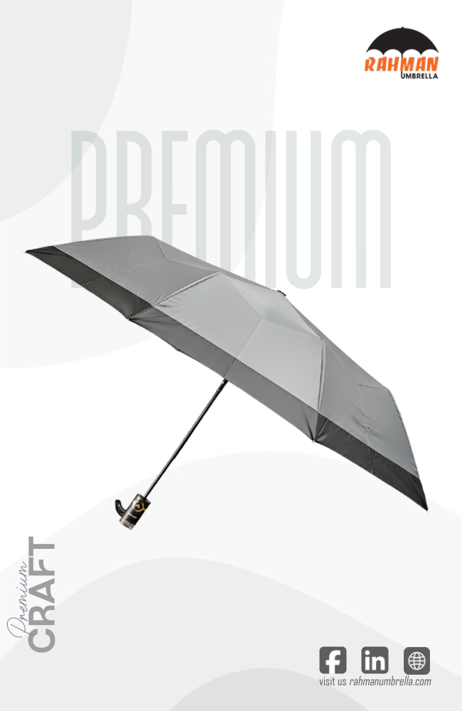 Rahman Classic Automatic Umbrella – Black, Windproof - 14