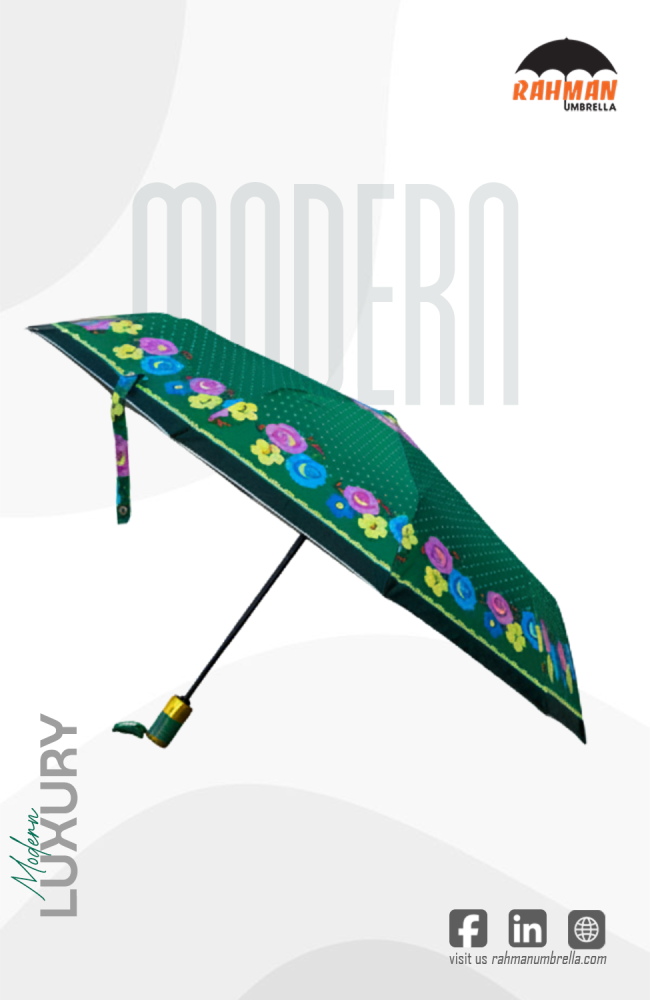 Rahman Premium Green Flower Print Umbrella