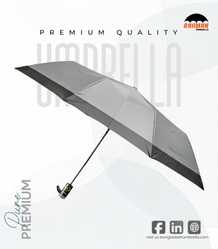Rahman Umbrella Solid Ash With Black Border Umbrella
