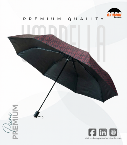 Classic Maroon Geometric Print Rahman Umbrella