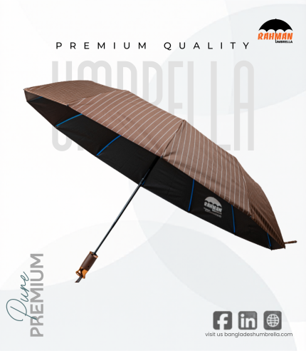 Rahman Umbrella Premium Brown Pinstripe Umbrella