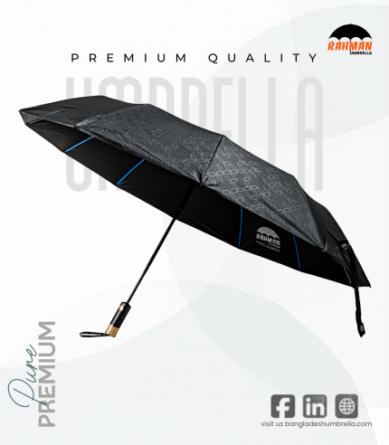 Rahman Umbrella Premium Black Patterned Umbrella