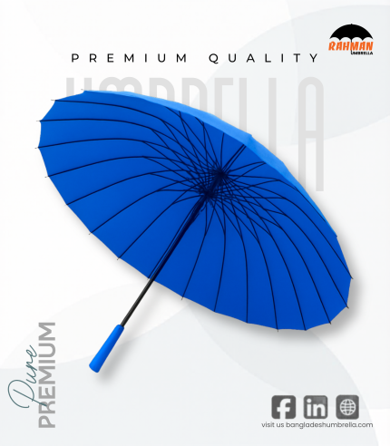 24 Ribs Heavy Duty Windproof Rahman Umbrella (Royal Blue)