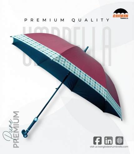 Rahman Premium Walking Stick Umbrella (Maroon)